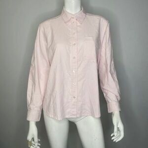 ALIA Petites 12 Button Up Collared Blouse Shirt